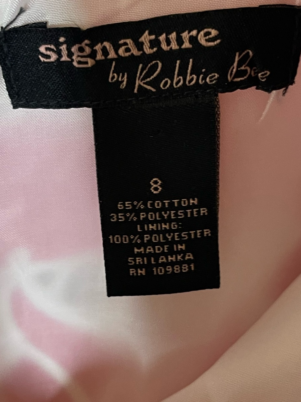 Robbie Bee Pink and White Floral Lace Overlay Dress Sz 8 - Picture 4 of 4